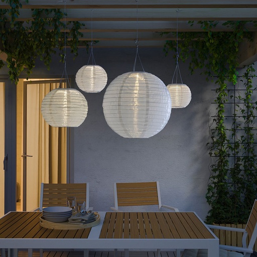 IKEA SOLVINDEN SOLVINDEN LED Solar Pendant Light, Outdoor / Spherical White, 45 cm