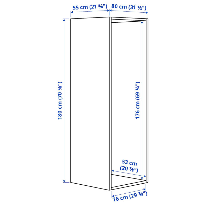 [403.875.04] PLATSA Frame, White, 80X55X180 cm