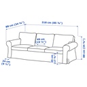 [793.050.41] EKTORP 3-seat Sofa, Tallmyra Beige