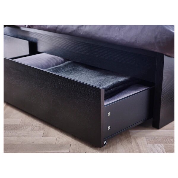 Ikea MALM Bed storage box for high bed frame, black-brown, 200 cm