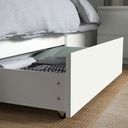 [391.992.69] MALM Bed Frame, High, with 2 Storage Boxes, White, Luröy 120 X 200 cm