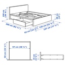 [391.992.69] MALM Bed Frame, High, with 2 Storage Boxes, White, Luröy 120 X 200 cm