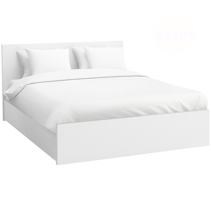 Ikea Malm Bed Frame| Queen Size| 2 Storage Boxes| White| LUROY| High Bed Frame