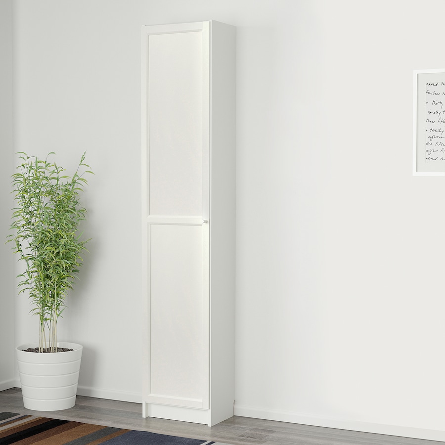 [995.453.99] BILLY / OXBERG Bookcase with Doors, White, 40x30x202 cm