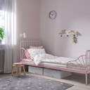 MINNEN ext. bed frame with slatted bed base, light pink, 80x200 cm