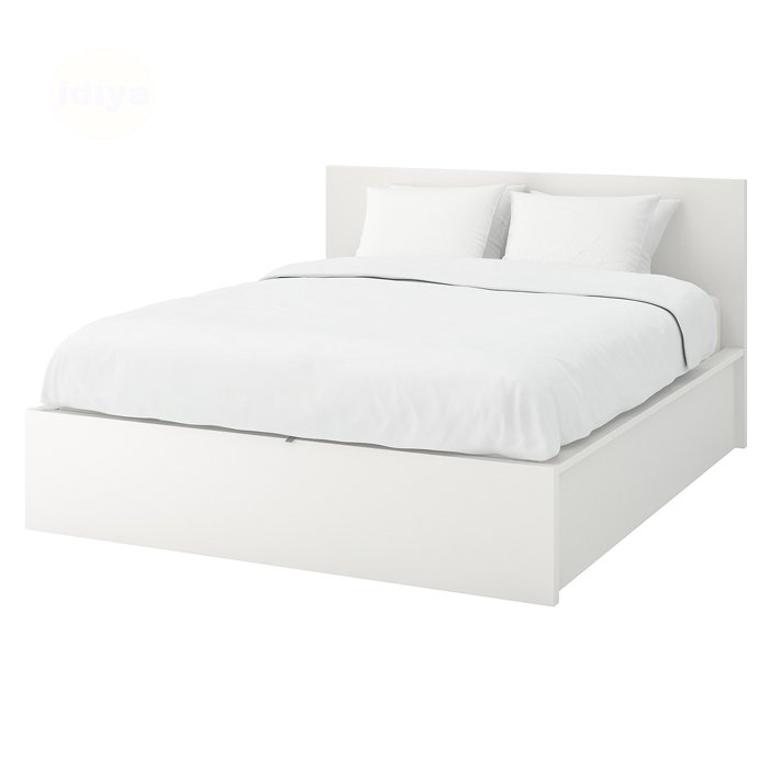 Ikea Malm Ottoman Super King Bed Frame| White| Storage Boxes