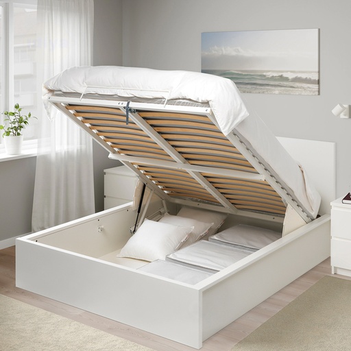 IKEA MALM Ottoman Super King Bed Frame| White| Storage Boxes