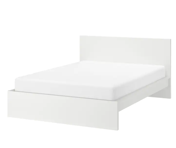 Ikea Malm Queen Bed Frame| White| Lonset| High Platform