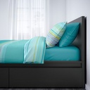 Ikea Malm Super King Bed Frame| 4 Storage Boxes| Black-Brown| High Platform Bed