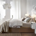Ikea Malm Super King Bed Frame| 4 Storage Boxes| White Stained Oak Veneer| High Platform Bed