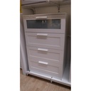 IKEA BRIMNES Chest of 4 drawers, white, frosted glass