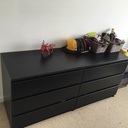 IKEA MALM Chest of 6 drawers, black-brown ,lowboy