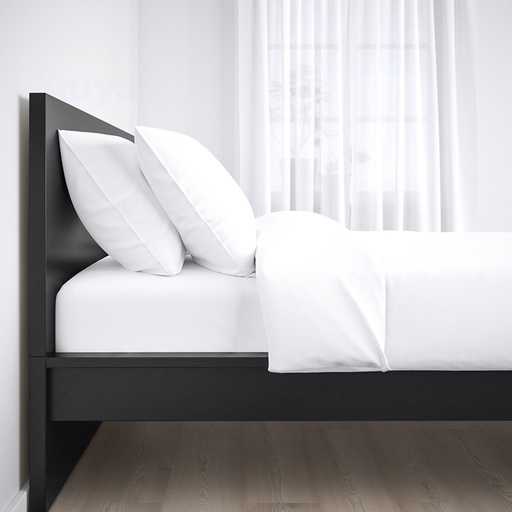 IKEA MALM Bed Frame, High, Black-Brown, Luröy,120*200cm