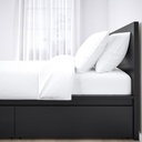 IKEA Malm bed frame, high, w 2 storage boxes, black-brown, luroy 120 x 200 cm