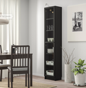 IKEA BILLY - OXBERG Bookcase with glass door, black-brown, glass
