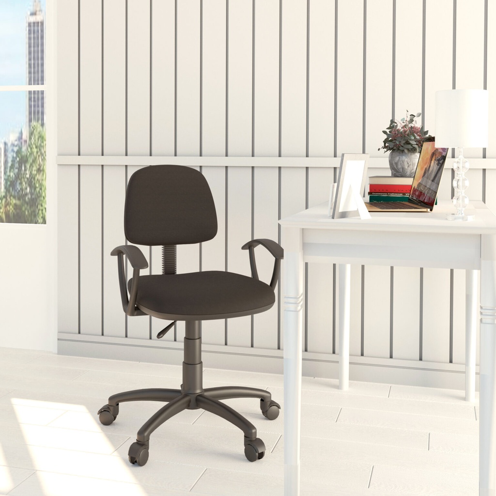 Idiya Portsmouth office chair with armrest, Black