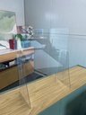 SNEEZE GUARD CLEAR FREE STANDING,PROTECTIVE COUNTER SCREENS,BARRIER GUARD60(H)X55(W)CM, S SIZE