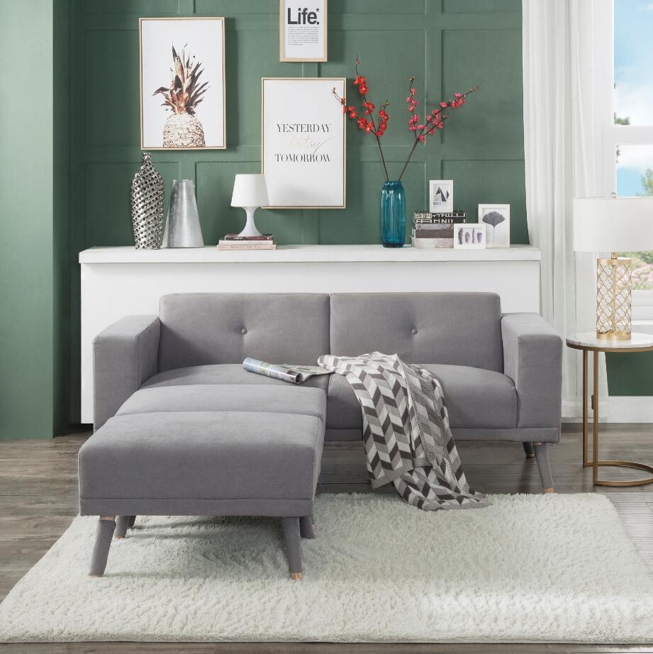 Idiya Jackson sofa with 2 ottoman , light grey