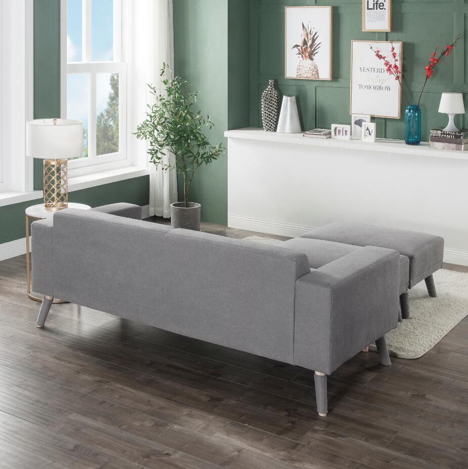 Idiya Jackson sofa with 2 ottoman , light grey