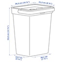 Ikea HALLBAR bin with lid light grey 10 l