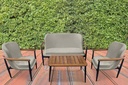 Idiya ALBANY Outdoor Sofa set With Coffee Table, Light grey