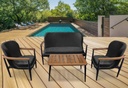 Idiya ALBANY Outdoor Sofa set with Coffee Table,Dark Grey