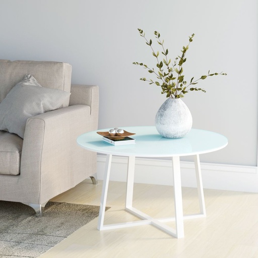 Acra White Round Coffee Table