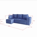 Idiya Gangtok L SHAPE SOFA BED , Blue