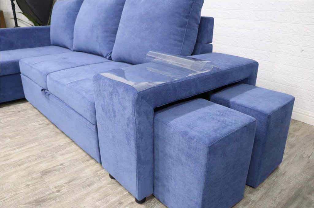 Idiya Gangtok L SHAPE SOFA BED , Blue