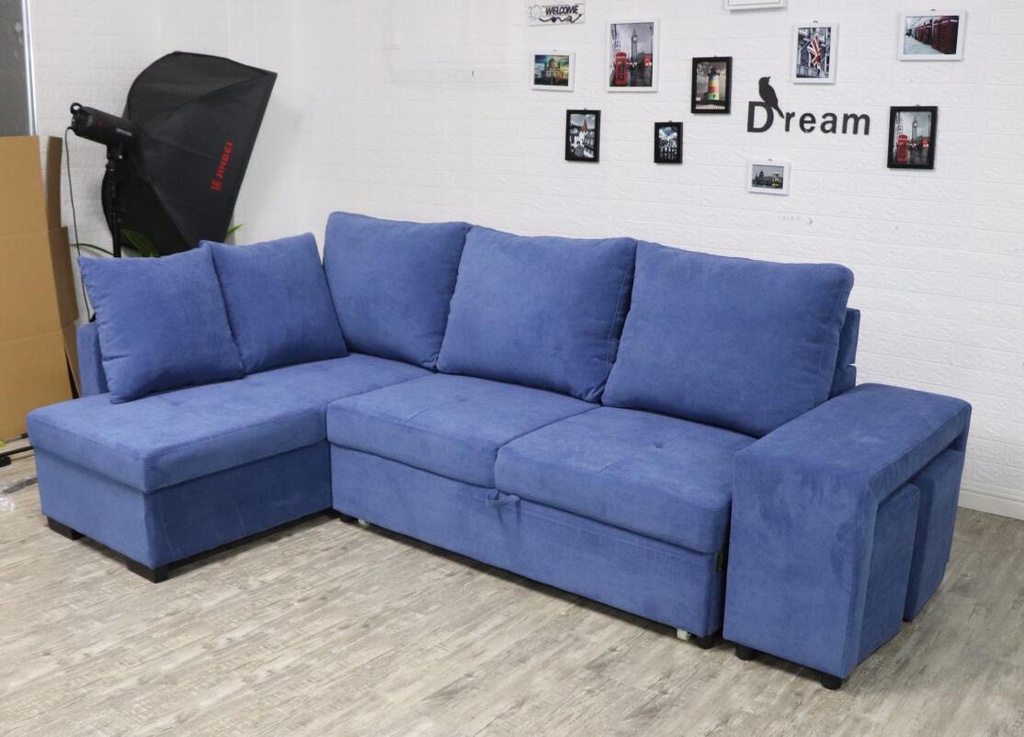 Idiya Gangtok L SHAPE SOFA BED , Blue