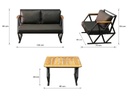 Idiya COMPTON Dark Grey indoor/ covered Outdoor Sofa set With Coffee Table