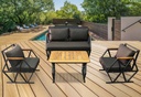 Idiya COMPTON Dark Grey indoor/ covered Outdoor Sofa set With Coffee Table