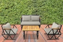 Idiya COMPTON indoor/ covered Outdoor Sofa set With Coffee Table , Light Grey