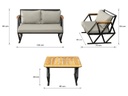 Idiya COMPTON indoor/ covered Outdoor Sofa set With Coffee Table , Light Grey