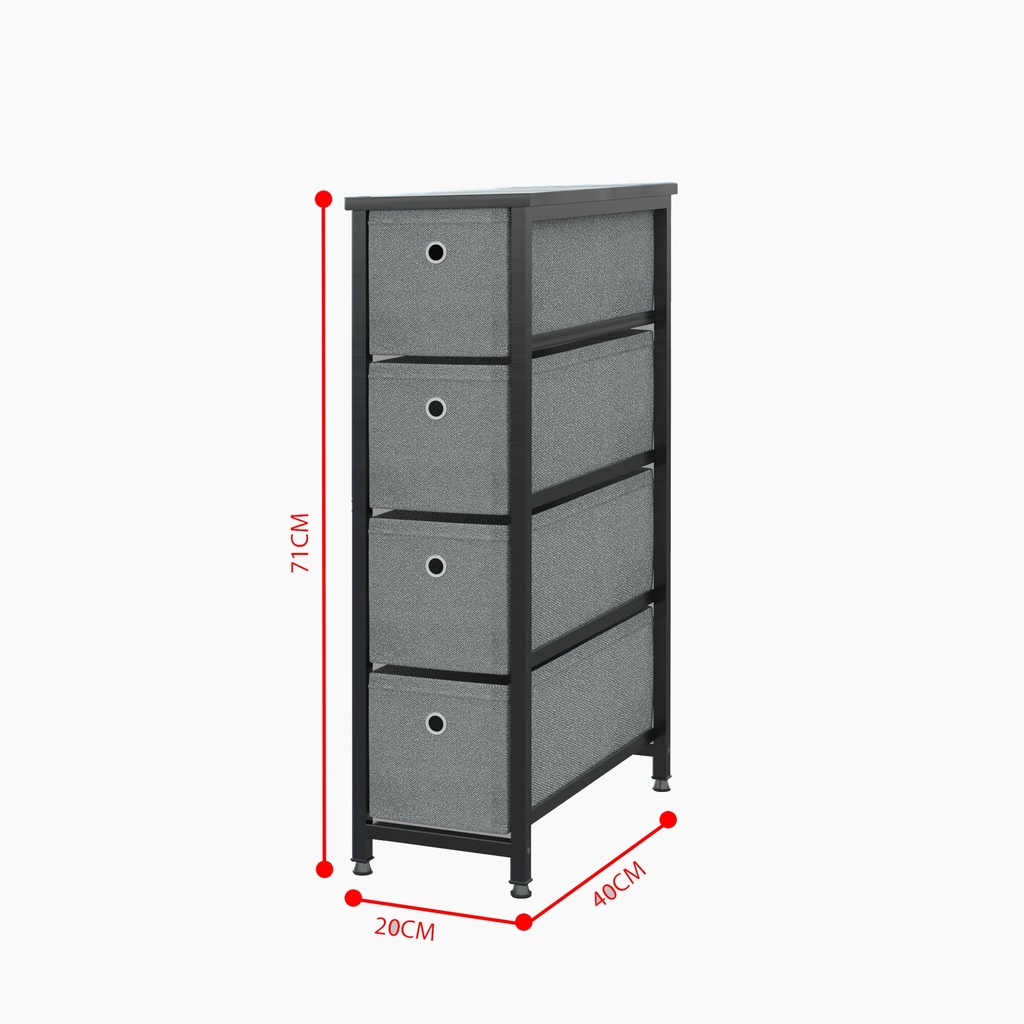 Idiya Glascow Drawer storage cabinet , Black