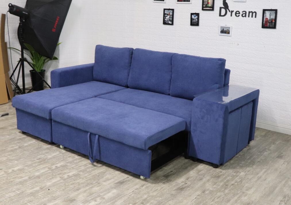 Idiya FUKUOA Sofa Bed with chaise , Blue