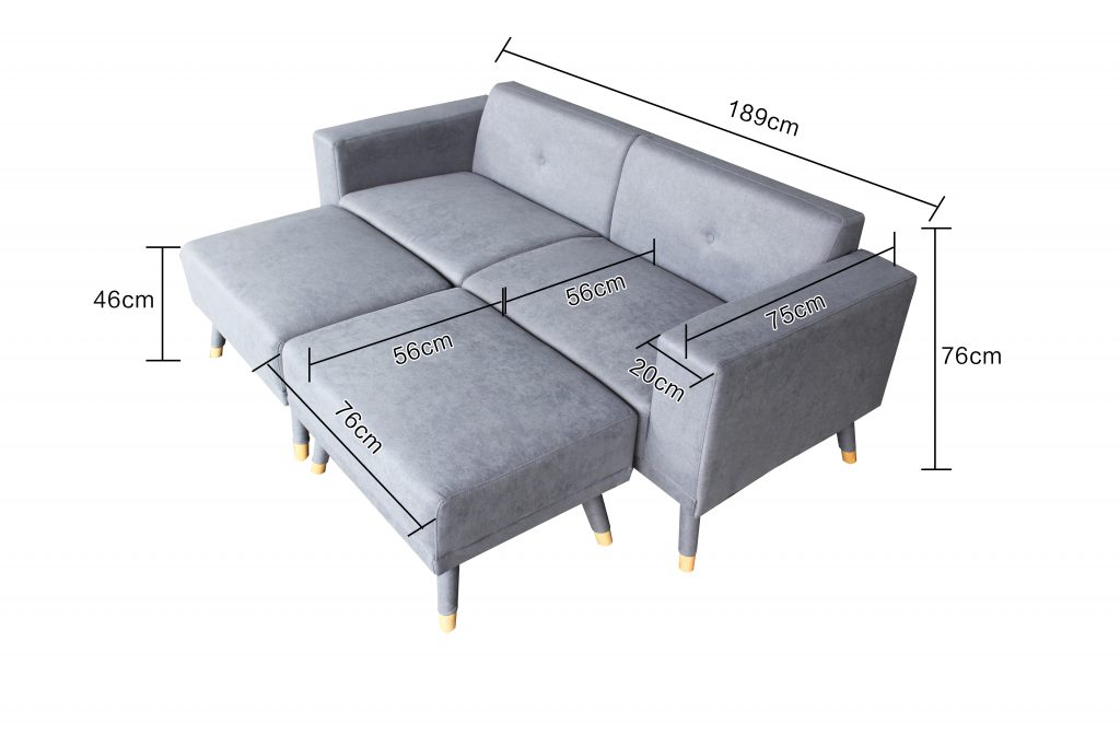 Idiya Jackson sofa with 2 ottoman , DILJA