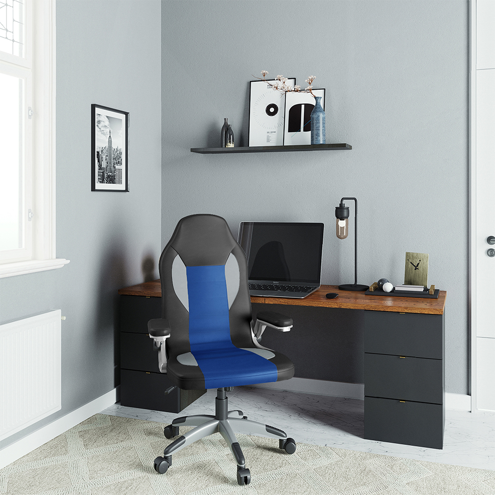 Idiya Ottawa office chair Black/light grey/Blue