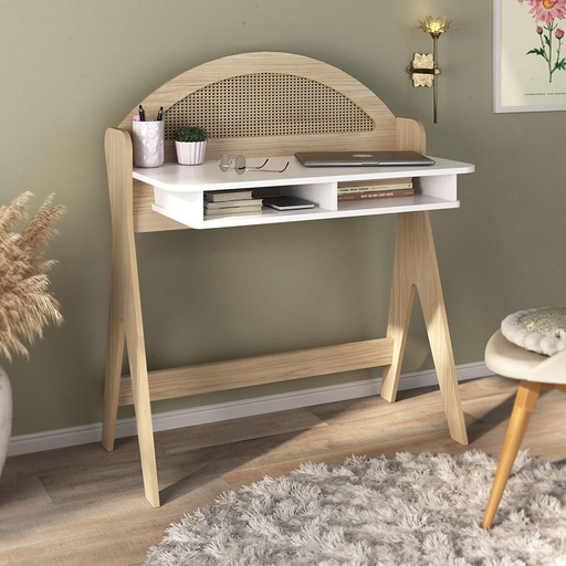 Brusque Desk - Natural/ White