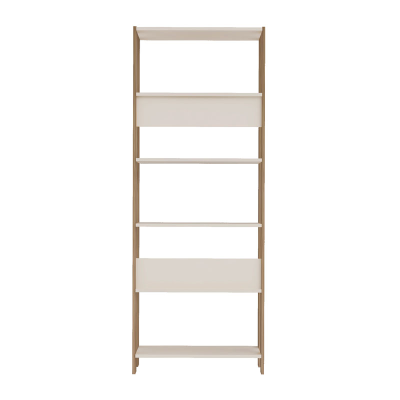 [000.046.02] Garanhuns Bookcase 5 Niches - Off White/ Oak 