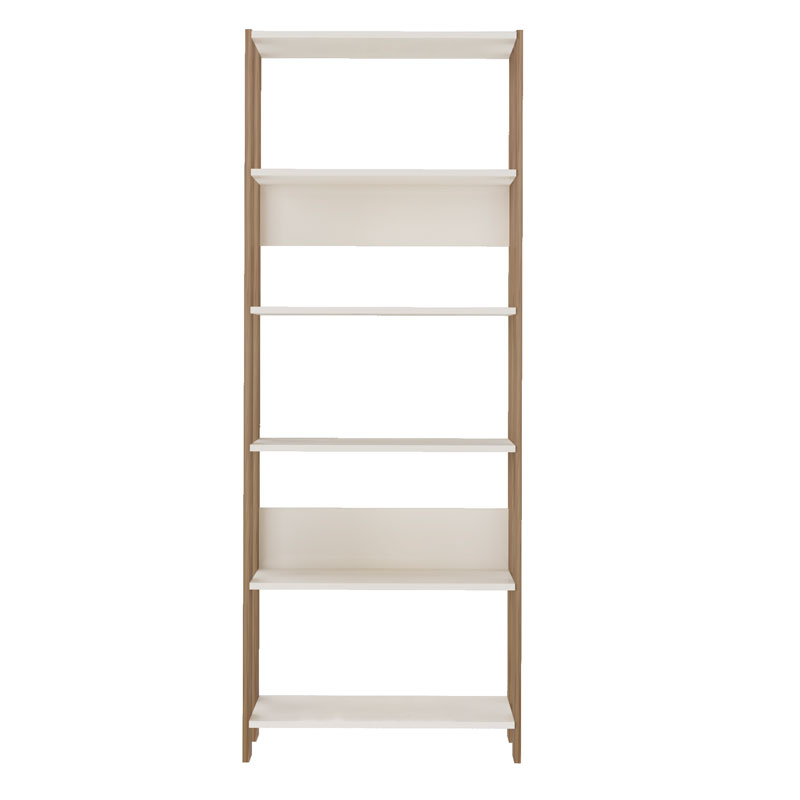 [000.046.02] Garanhuns Bookcase 5 Niches - Off White/ Oak 