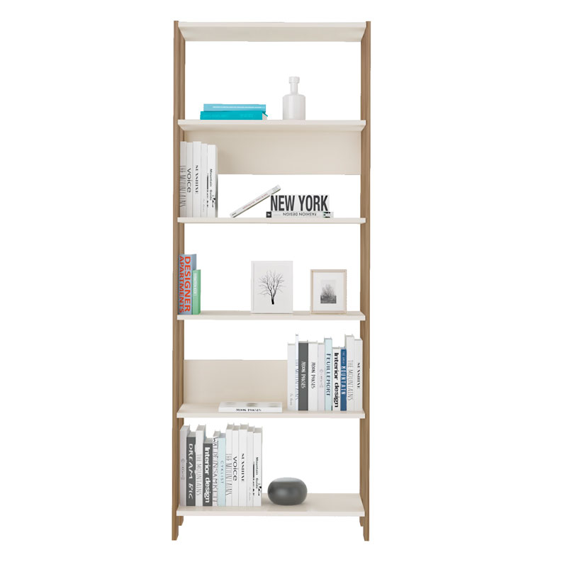 [000.046.02] Garanhuns Bookcase 5 Niches - Off White/ Oak 