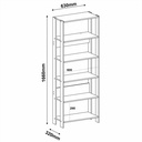 [000.046.02] Garanhuns Bookcase 5 Niches - Off White/ Oak 