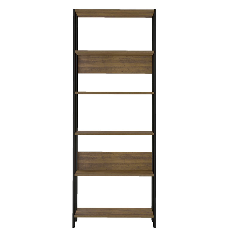 [000.044.23] Garanhuns Bookcase 5 Niches - Pine/ Black