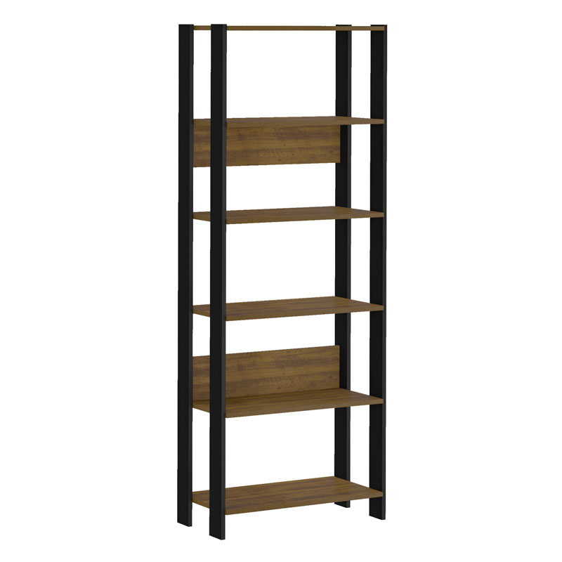 [000.044.23] Garanhuns Bookcase 5 Niches - Pine/ Black