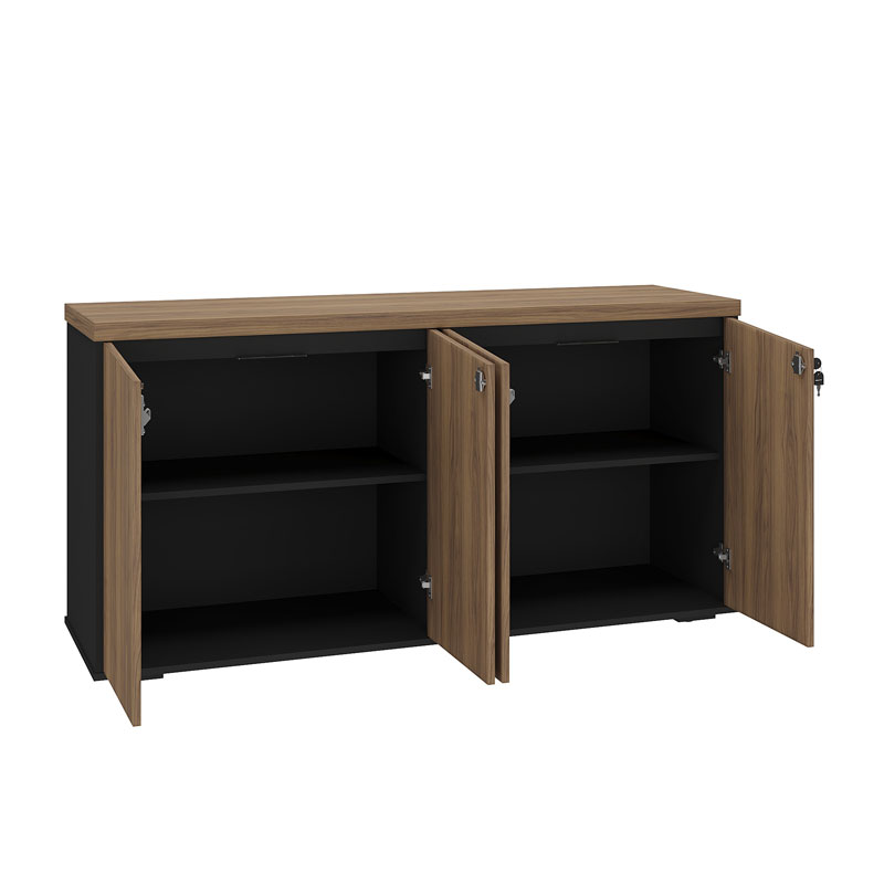 [000.062.93] Resende 4 Doors Cabinet - Nogal/ Black