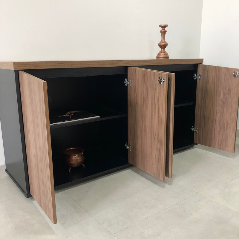 [000.062.93] Resende 4 Doors Cabinet - Nogal/ Black