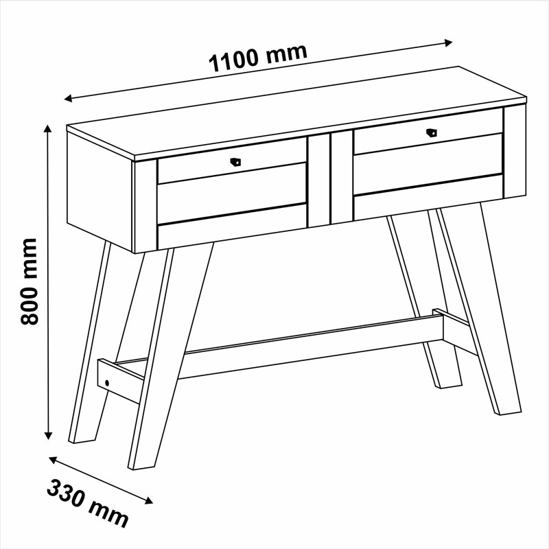 [000.046.74] Santa Rita Console Table - Cherry/ Off White