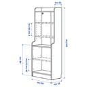 [905.285.06] DALRIPA Children's bookcase with door, white/with frame, 60x34x150 cm