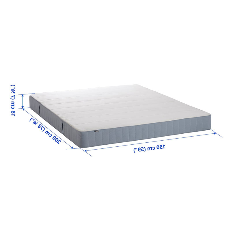 [304.512.65] VESTMARKA Sprung mattress, extra firm/light blue, 150x200 cm